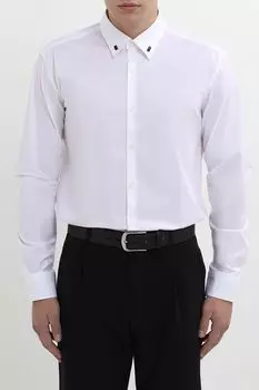 Рубашка хлопковая с воротником на пуговицах HUGO