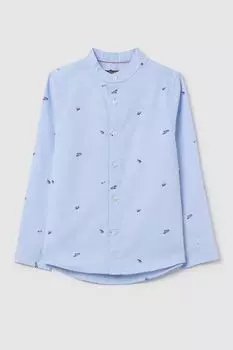 Рубашка хлопковая с воротником стойкой и принтом OVS