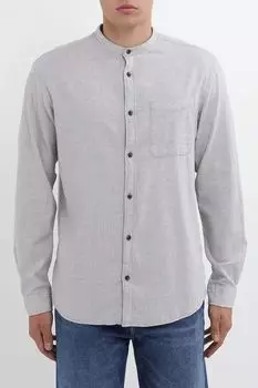 Рубашка хлопковая с воротником стойкой Jack & Jones