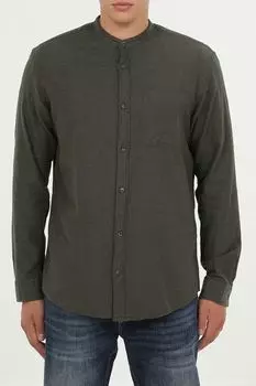 Рубашка хлопковая с воротником стойкой Jack & Jones
