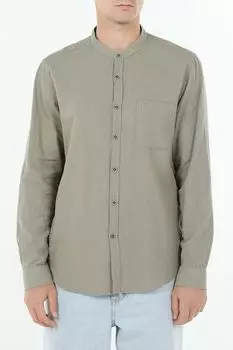 Рубашка хлопковая с воротником стойкой Loft