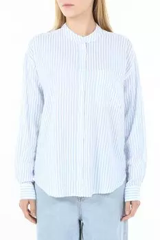 Рубашка хлопковая с воротником стойкой полоску Piombo