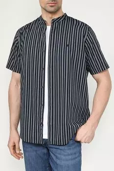 Рубашка хлопковая с воротником стойкой в полоску LERROS