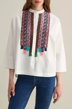 Рубашка хлопковая с вышивкой Piombo