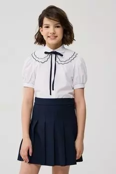 Рубашка хлопковая со съемным воротником из органзы SMENA