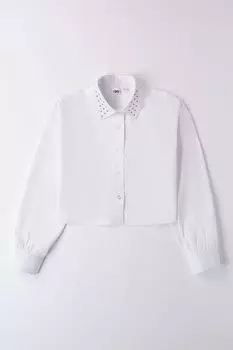 Рубашка хлопковая со стразами на воротнике IDO