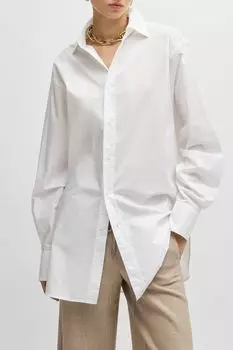 Рубашка хлопковая удлиненного кроя BOSS