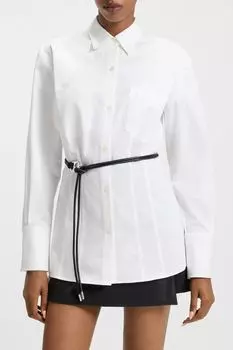 Рубашка хлопковая удлиненного кроя с поясом HUGO