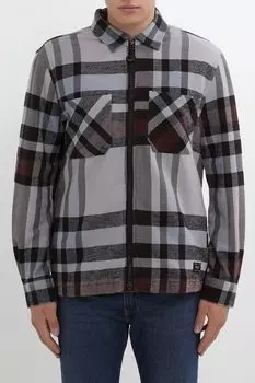 Рубашка хлопковая в клетку на молнии Replay