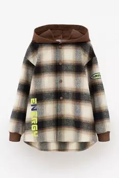 Рубашка хлопковая в клетку с капюшоном Bell Bimbo