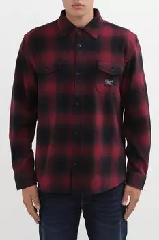 Рубашка хлопковая в клетку с карманами Guess Jeans