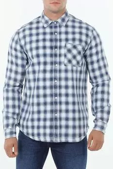 Рубашка хлопковая в клетку с карманом Replay