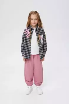 Рубашка хлопковая в клетку с принтом Bell Bimbo