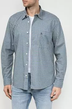 Рубашка хлопковая в мелкую клетку с карманом Marc O'Polo