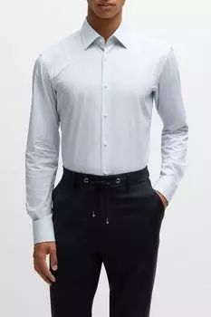 Рубашка хлопковая в мелкую полоску BOSS