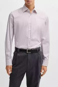 Рубашка хлопковая в мелкую полоску BOSS