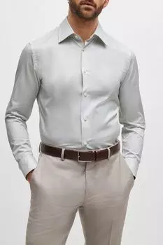 Рубашка хлопковая в мелкую полоску BOSS