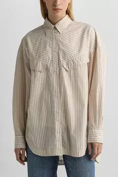 Рубашка хлопковая в полоску BOSS