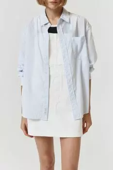 Рубашка хлопковая в полоску с карманом Dunst