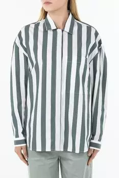 Рубашка хлопковая в полоску с карманом Marc O'Polo