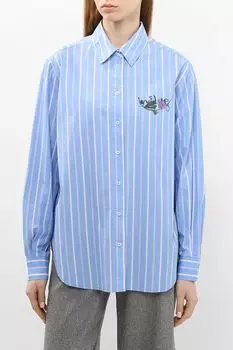 Рубашка хлопковая в полоску с вышивкой Desigual