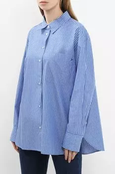 Рубашка хлопковая в полоску свободного кроя Tommy Hilfiger