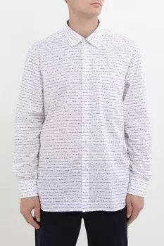 Рубашка их хлопкового поплина с принтом BOSS