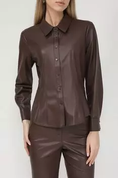 Рубашка из экокожи приталенная Perspective