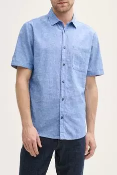 Рубашка из хлопка и льна с коротким рукавом TOM TAILOR