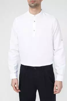 Рубашка из хлопка и льна с воротником мандарин D.Molina