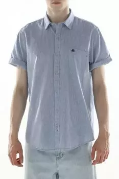 Рубашка из хлопка и льна с карманом LERROS