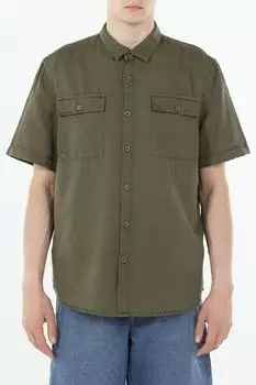 Рубашка из хлопка и льна с коротким рукавом GRAND & HILLS