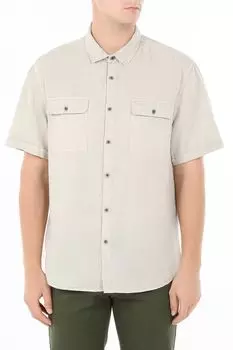 Рубашка из хлопка и льна с коротким рукавом GRAND & HILLS