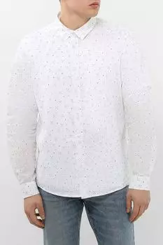 Рубашка из хлопка и льна с принтом Oulyss