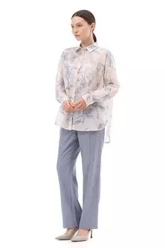 Рубашка из легкой полупрозрачной ткани с принтом ALEXANDER BOGDANOV