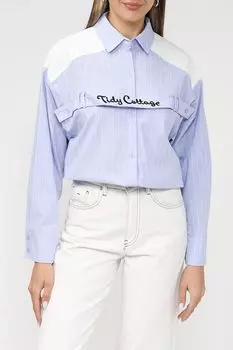 Рубашка комбинированная в полоску Twist