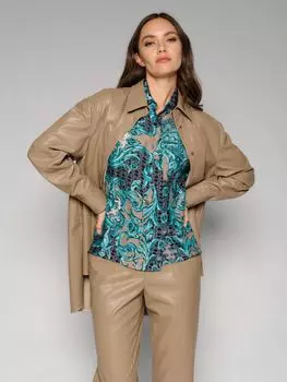 Рубашка кожаная свободного кроя ELEGANZZA