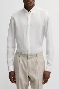 Рубашка льняная прямого кроя BOSS