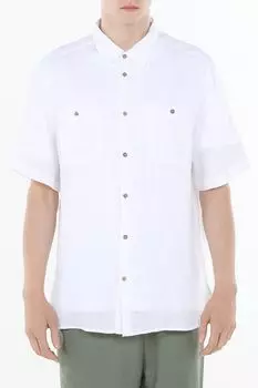 Рубашка льняная с карманами Piombo