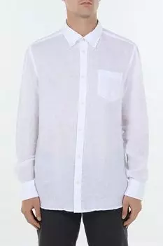 Рубашка льняная с карманом Piombo