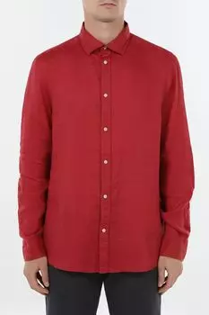 Рубашка льняная с карманом Piombo