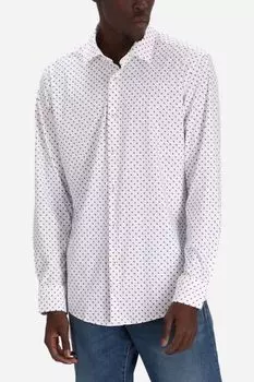 Рубашка облегающего кроя с геометрическим принтом BOSS