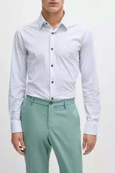 Рубашка облегающего кроя с принтом BOSS