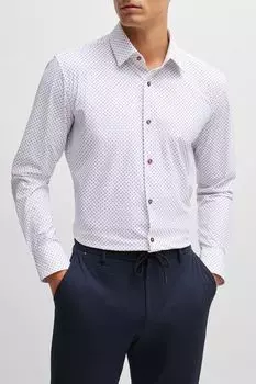 Рубашка облегающего кроя с принтом BOSS