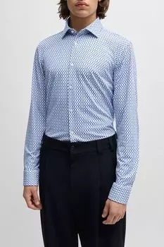 Рубашка облегающего кроя с принтом HUGO