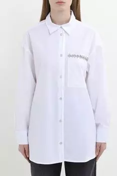 Рубашка оверсайз с карманом и стразами Auranna