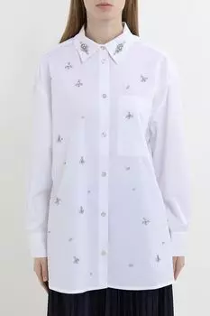 Рубашка оверсайз с карманом и стразами Auranna