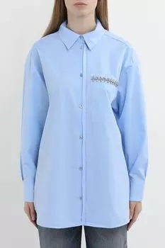 Рубашка оверсайз с карманом и стразами Auranna