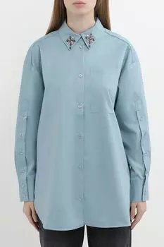 Рубашка оверсайз со стразами на воротнике Auranna
