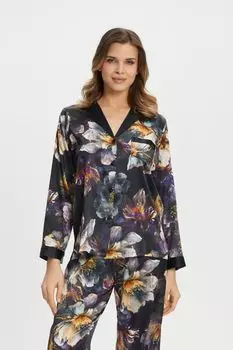 Рубашка пижамная шелковая с принтом MARC & ANDRE